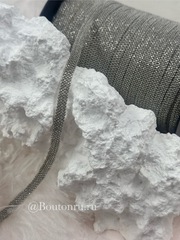 Тесьма серебристая мониль (6 рядов) на тканевой основе