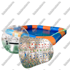 Бизнес-набор: Бассейн 7*7 м (1 шт), Водный шар ТПУ (3 шт), Водный роллер ТПУ (1 шт),насос (1 шт)