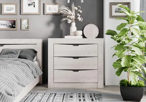 Комод Леонардо бетон пайт светлый / графит