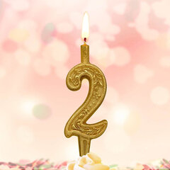 Свеча-цифра тортовая Золотой узор 