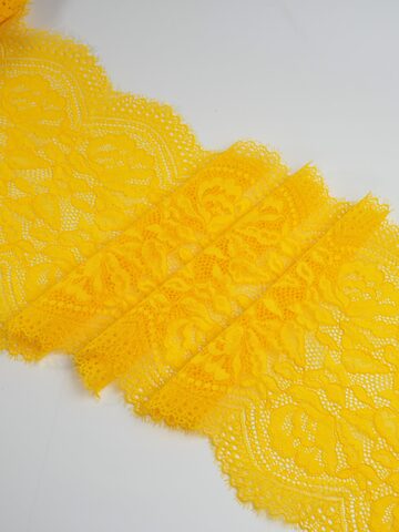Кружево шантильи эластичное манго ширина 21 см