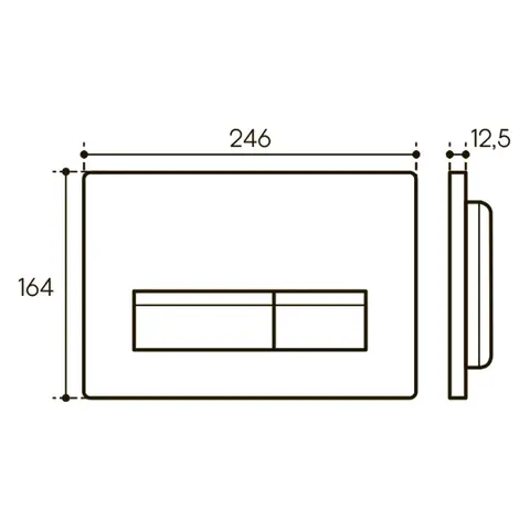 Панель смыва Aqueduto RETANGULO Novo, черный матовый