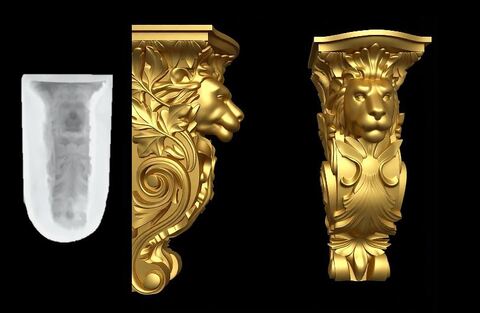 Силиконовый молд Капитель № 3 в виде льва