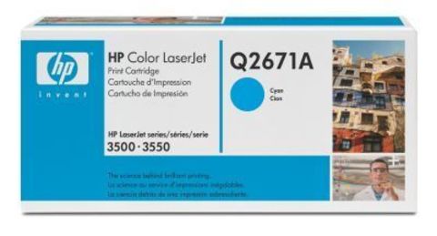 Картридж HP Q2671A cyan - тонер-картридж для HP Color LaserJet 3500, 3500n, 3550, 3550n (голубой 4000 стр.)