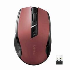 Мышка UGREEN Ergonomic Wireless Mouse 2,4G 4000DPI тихая MU006, красный