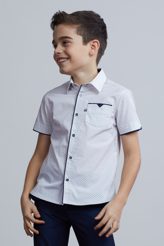 Приталенная рубашка Silver Spoon с коротким рукавом 122-164