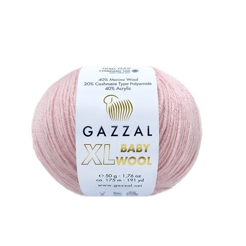 Пряжа Gazzal Baby Wool XL 836 нежно-розовый