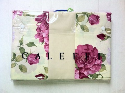 Постельное белье 2 спальное евро макси Caleffi Rose слоновая кость