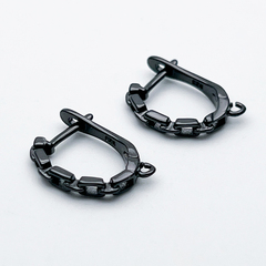 Ювелирные швензы, цвет черный металл, размер 17*2,5 мм, цена за пару