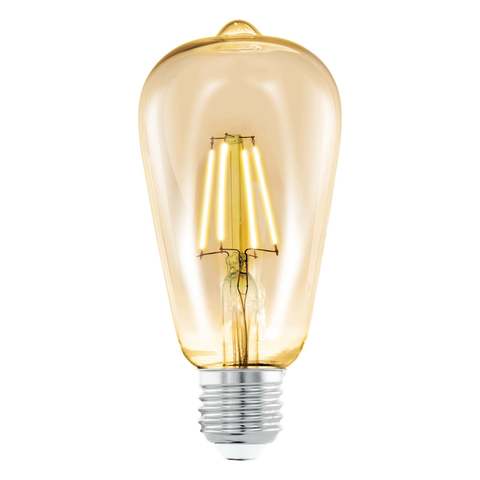 Лампа LED филаментная из стекла янтарного цвета Eglo AMBER LM-LED-E27 4W 220Lm 2200K ST64 11521