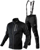 Утеплённый лыжный костюм 905 Victory Code Go Fast Black с лямками мужской