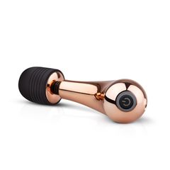 Золотисто-черный мини-вибратор Mini Curve Massager - 13 см. - 