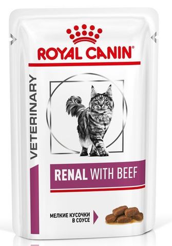 Royal Canin Renal , с говядиной 85 г (кусочки в соусе)