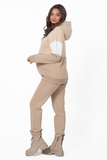 Утепленный спортивный костюм для беременных и кормящих 11955 латте топиока тофу