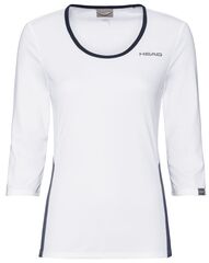 Женская теннисная футболкаHead Club Tech 3/4 Shirt W - white/dark blue