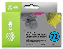 Картридж струйный Cactus CS-C9374 №72 фото серый (130мл) для HP DJ T610, T620, T770, T1100, T1100, T1120, T1200