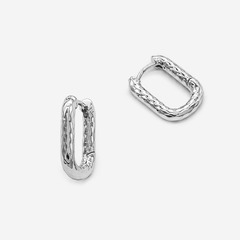 Швензы-кольца (Конго, Бублик) "Овальные с рифлением" 20мм, родирование