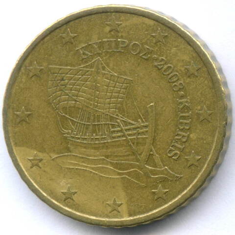50 евроцентов 2008 год. Кипр. Регулярный выпуск. Нордик VF