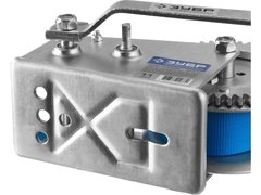 ЗУБР 1.1 т, 10 м, ручная барабанная тяговая ленточная лебедка, Профессионал (43115-1.1)