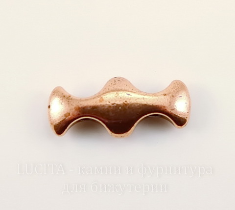 Разделитель на 2 нити TierraCast (цвет-античная медь) 19х8х4 мм