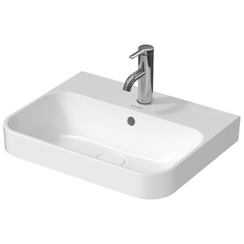 Duravit Happy D.2 Plus Раковина 500х400мм с переливом, без отв под смес, с креплением,  выпуск с керам. покрытием цвет белый 2360500060