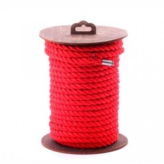 Хлопковая веревка для шибари, на катушке, красная, 10 м