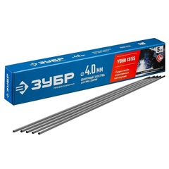 ЗУБР Д 4.0 х 450 мм, 5 кг в коробке, УОНИ 13/55 с основным покрытием, электрод сварочный, Профессионал (40025-4.0)