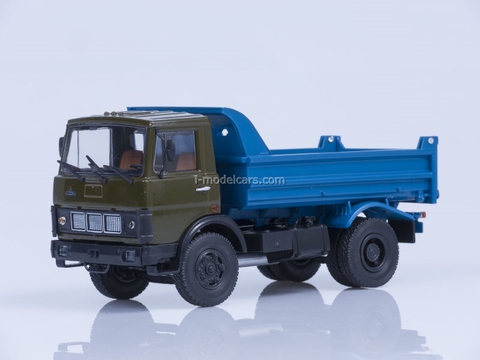 MAZ-5551 tipper early cabin 1988 khaki-blue AutoHistory 1:43