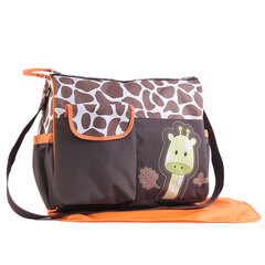 Многофункциональная сумка для мам с пеленкой Зверята, цвет оранжевый, 39х15х32 см