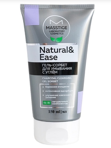 Masstige NATURAL&EASE Гель-сорбет для умывания с углем 150мл