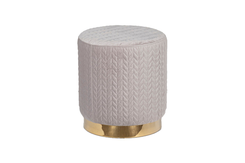 Пуф круглый велюровый 46x42x42см Garda Decor светло-серый на металлическом основании