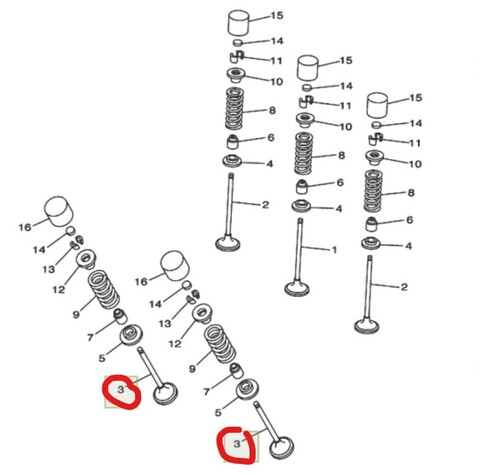 Клапан выпускной YAMAHA 5NL-12121-10-00 YZ250F 01-13 WR250F 01-13