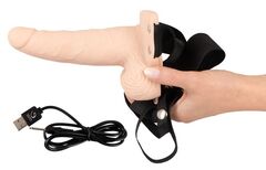 Полый страпон с вибрацией Vibrating Strap-On Sleeve - 17,5 см. - 