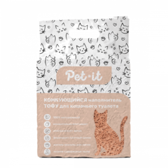 Pet-it комкующийся наполнитель для кошек Тофу Персик, 6 л