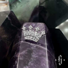 Накрутка "Crown" - Белое золото - White CZ
