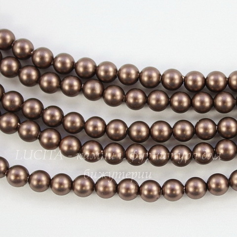 5810 Хрустальный жемчуг Сваровски Crystal Velvet Brown круглый 4 мм, 10 шт