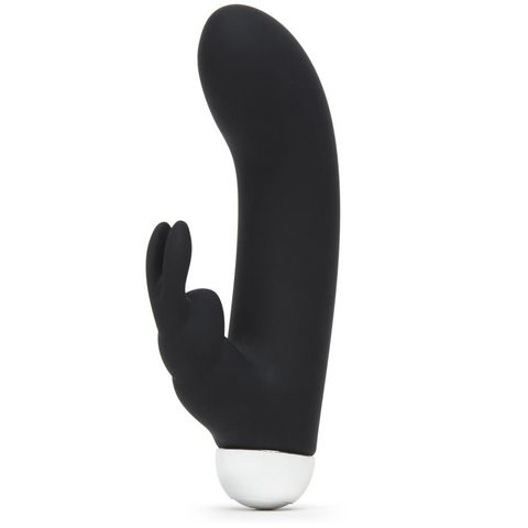 Черный вибратор с клиторальным отростком Greedy Girl Mini Rabbit Vibrator - 14 см. - Fifty Shades of Grey Fifty Shades of Grey FS-74951