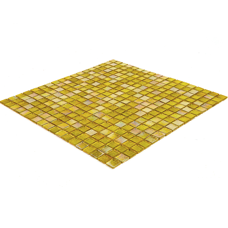 B73 Мозаика одноцветная чип 15 стекло Alma Mono Color золотой желтый квадрат глянцевый