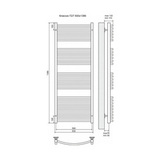 Полотенцесушитель электрический Terminus Классик П27 500x1386, ТЭН HT-1 300W, левый/правый