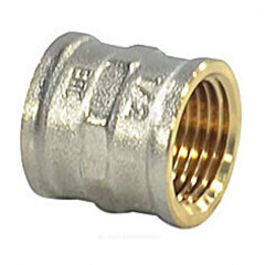 Муфта латунь никель Ду 20 (3/4") ВР 9018 ГОСТ 32585-2013 Aquasfera 9018-02