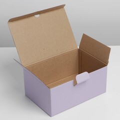 Коробка самосборная одиночная Прямоугольник, 15*22*10 см, Лавандовый, 1 шт.