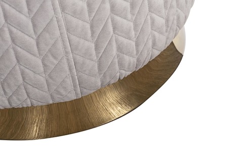 Пуф круглый велюровый 46x42x42см Garda Decor светло-серый на металлическом основании