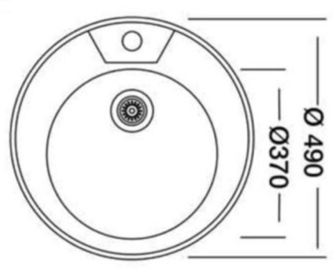 мойка врезная круглая D49 см