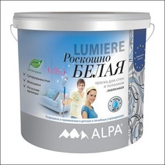 Краска для внутренних работ ALPA LUMIERE моющаяся (Белый)