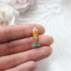 Подвеска Рыбка с эмалью 22*9 мм, родий, П1072