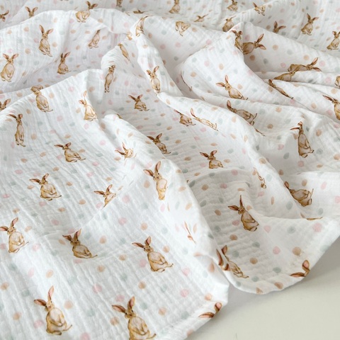 Пеленка муслин "Зайки маленькие"