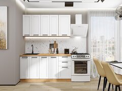 Прямая модульная кухня Нео-01 White Silk - Дуб Вотан 2140*1600*600