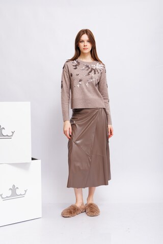 Oui Джемпер из шерсти и модала с вышивкой пайетками