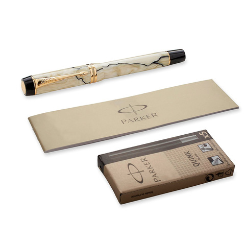 Ручка перьевая Parker Duofold Centennial F185, Pearl & Black, F (S0767380)