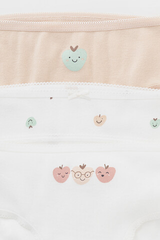 трусы/ уп  для девочки  К 1909-3уп/бежевый,сахар,яблочки